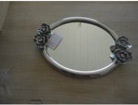 Bandeja Espelhada Oval com flores