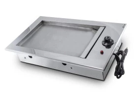 Chapa gourmet eletrica 32x51 de embutir em aço inox Jx Metais
