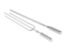 Espeto Triplo e Espada Para Churrasqueira Jx Metais 50 Cm
