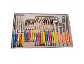 Faqueiro 24 Peças Aço Inox Cabo Colorido  Bon Gourmet 