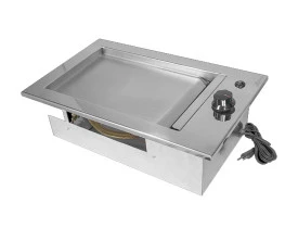 Chapa Gourmet a gas de embutir 32x51 em aço inox jx Metais