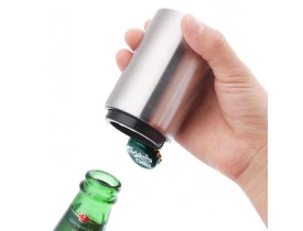 Abridor de garrafas e saca rolhas  com  Vacuo Acabamento Inox